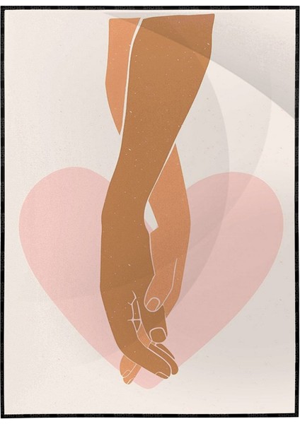 Kadın ve Erkek Eli Sevgili Çift Aşk Modern Sanat Tuval Poster P-001125