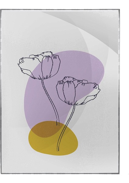 Yapraklar ve Şekiller Modern Poster P-001288