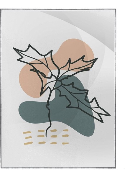 Bitki Yapraklar ve Şekiller Modern Poster P-002891