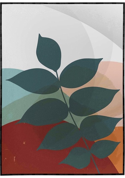 Yapraklar ve Şekiller Modern Poster P-003251
