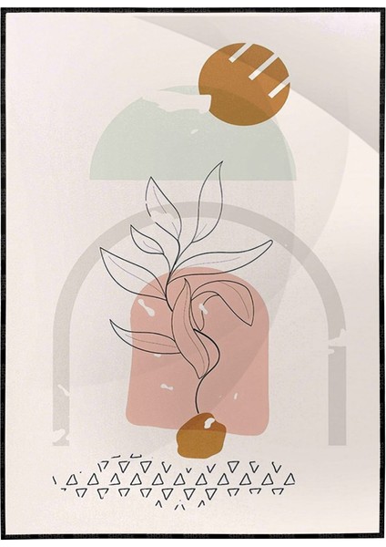 Doğa Bitki ve Şekiller Pastel Renkler Modern Poster P-004250