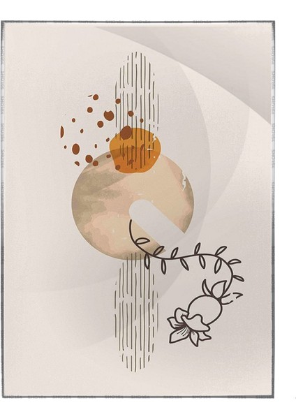 Çiçekler Gri Turuncu Kırmızı Renkler Illüstrasyon Modern Poster P-004368