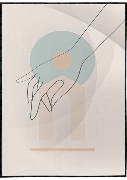 Kadın Eli ve Şekiller Pastel Renkler Modern Poster P-004405