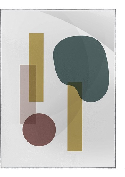 Yapraklar ve Şekiller Modern Poster P-001070