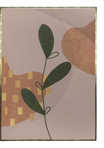 Yapraklar ve Şekiller Modern Poster P-001189