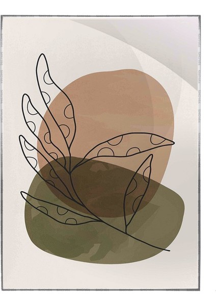 Yapraklar ve Şekiller Karışık Renkler Modern Poster P-003962