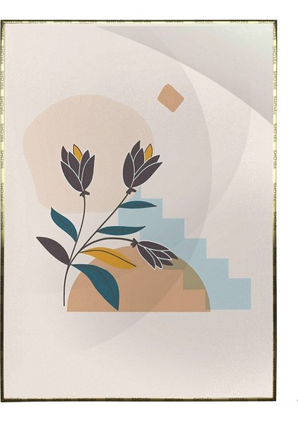 Bitki Illüstrasyonu Modernist Modern Sanat Tuval Poster P-004385