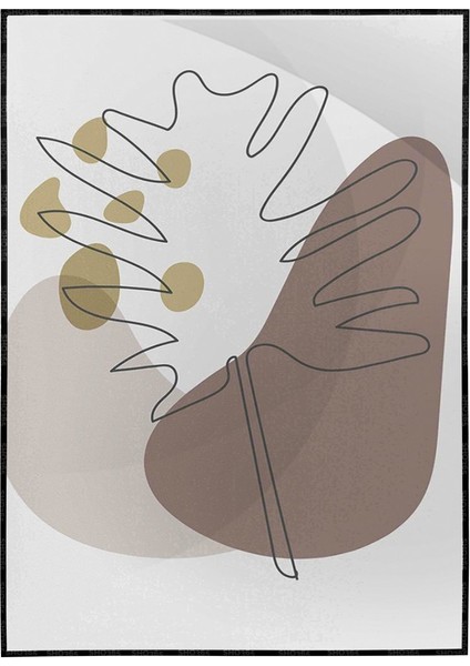 Yapraklar ve Şekiller Karışık Renkler Modern Poster P-000996