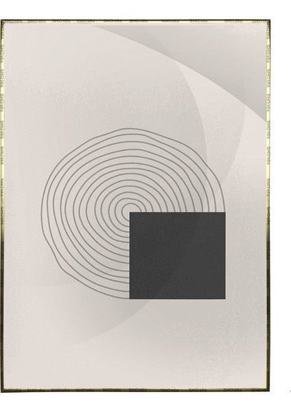 Güneş Ay ve Şekiller Krem Gri Renkler Modern Poster P-002143