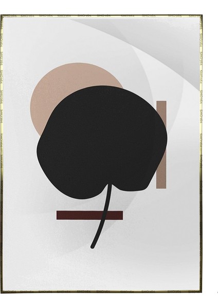 Yapraklar ve Şekiller Karışık Renkler Modern Poster P-003468