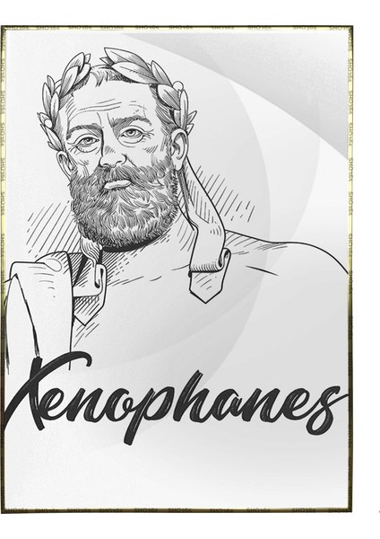 Ksenofanes Filozof Sokrates Öncesi Filozof Çizim Dekoratif Poster P-003557