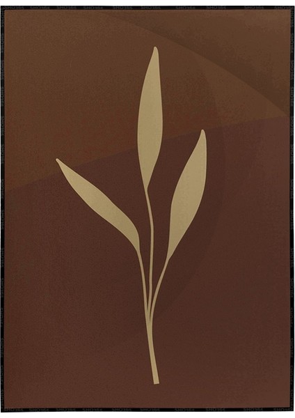 Yapraklar Gri Kahverengi Renkler Illüstrasyon Modern Poster P-001574
