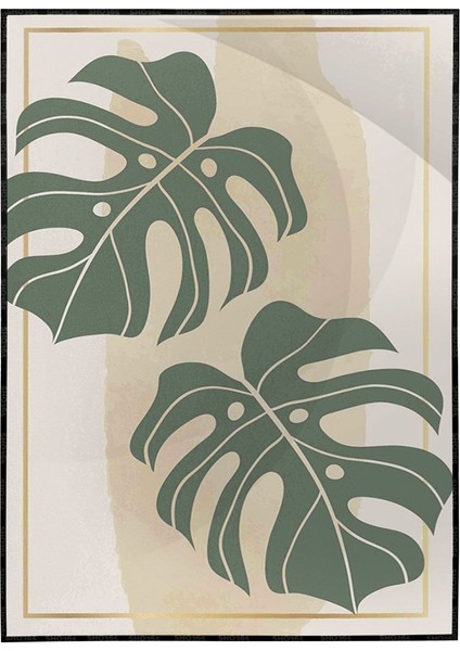 Palmiye Yaprakları Sarı Renkler Modern Poster P-002263
