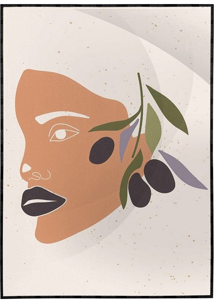Kadın ve Çiçekler Pastel Renkler Modern Poster P-002881