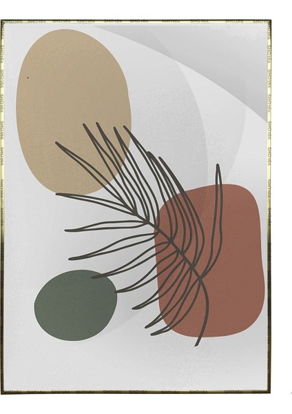 Bitki Yapraklar ve Şekiller Modern Poster P-002064