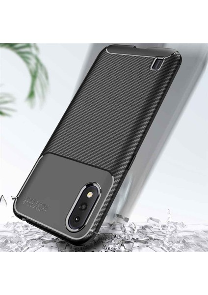 Samsung Galaxy A01 Karbon Desenli Negro Silikon Kılıf
