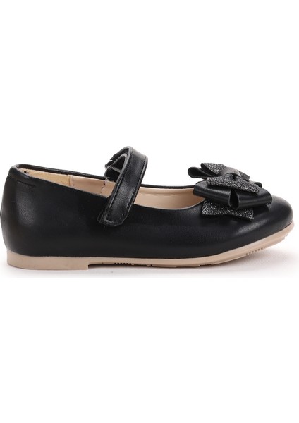 Cırtlı Kum Sim Fiyonklu Kız Çocuk Babet Ayakkabı Ege 202 Cilt Siyah fırsatları