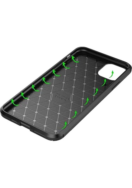 Apple Iphone 11 Pro Karbon Desenli Negro Silikon Kılıf