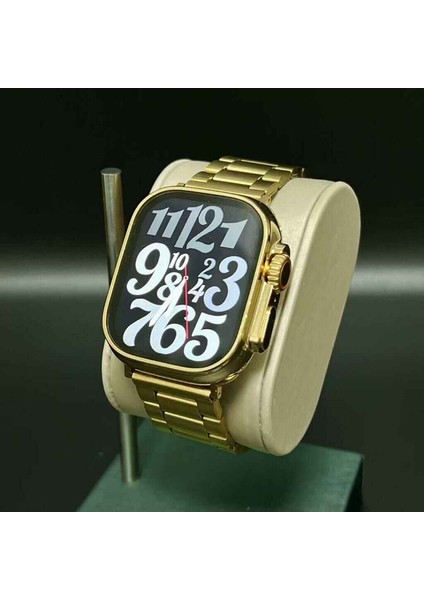 Watch Ultra Gold Series Js Ultra 9 49MM Full Ekran 2023 Altın Rengi Çift Kordon Akıllı Saat