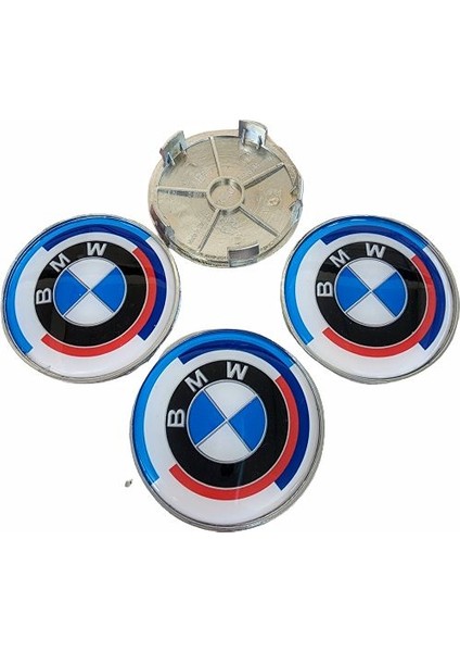 Bmw 50. Yıl Damla Geçme Jant Göbeği Krom 4 Lü 65/68MM