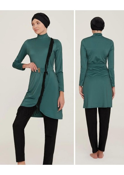 Charlıe 4443 Yeşil Tam Boy Tasarım Tesettür Mayo fiyatları