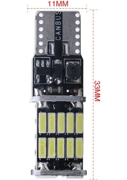 T10 W5W LED Canbus  Araba Iç Aydınlatma T10 26 Smd 4014 Çip Saf Beyaz  Ampul Lambası