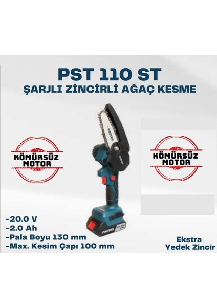 Pst 110 St Şarjlı Zincirli Ağaç Kesme Makinası