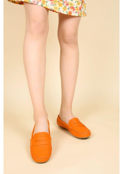 Saraçlı Loafer Turuncu