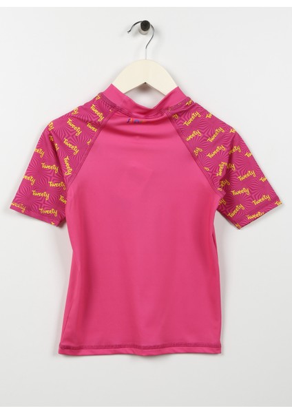 Desenli Pembe Kız Çocuk T-Shirt ST2312050024