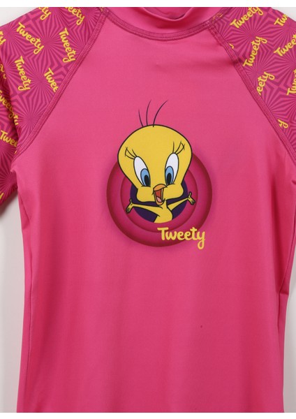 Desenli Pembe Kız Çocuk T-Shirt ST2312050024
