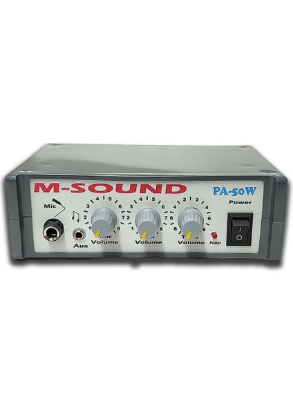 Msound PA-50W 12 Volt 50 Watt Mikrofon - Aux Girişi Pazarcı Anfisi