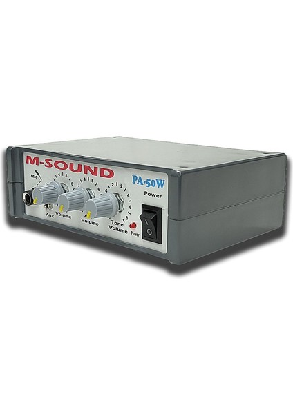 Msound PA-50W 12 Volt 50 Watt Mikrofon - Aux Girişi Pazarcı Anfisi fiyatları
