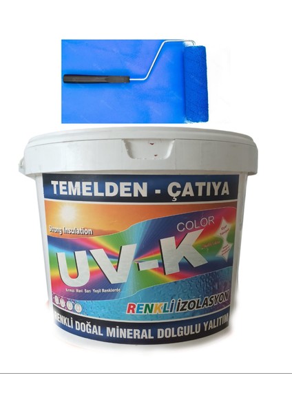 Uv-K Color / Premium Silikonlu Su Izolasyon Boyası 15 kg Mavi