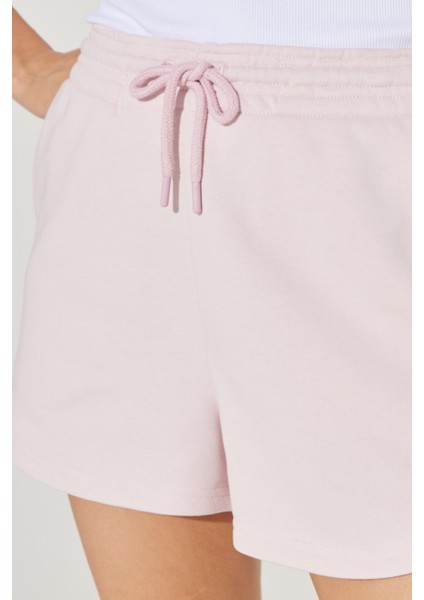Regular Fit Normal Kesim Normal Bel Pembe Sweat Şort