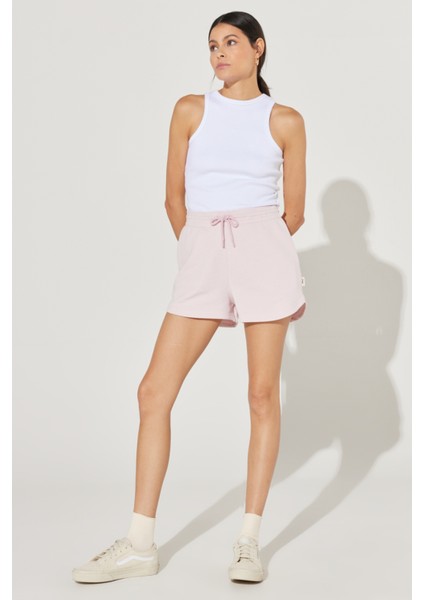 Regular Fit Normal Kesim Normal Bel Pembe Sweat Şort