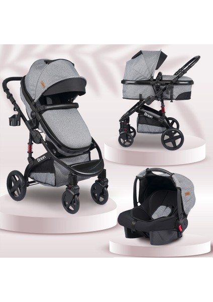 Mila 4 In 1 Çift Yönlü Travel Sistem Bebek Arabası Siyah Gri