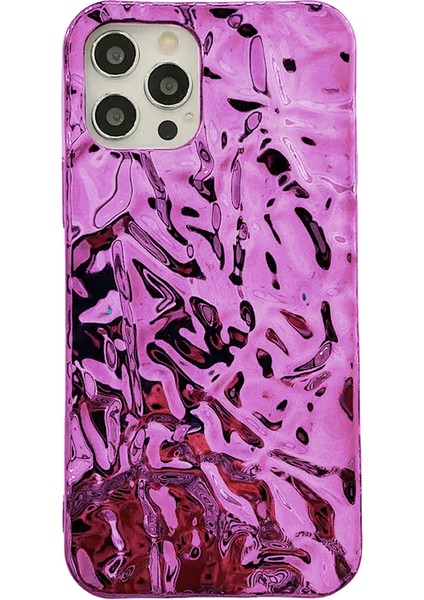 Apple iPhone 11 Kılıf Parlak Aynalı Nikelaj Kırıştırılmış Kağıt Tasarım Kılıf Siyah