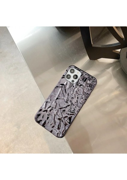 Apple iPhone 11 Kılıf Parlak Aynalı Nikelaj Kırıştırılmış Kağıt Tasarım Kılıf Siyah modelleri
