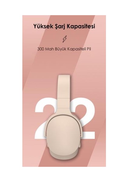Yüksek Şarj Kapasiteli 300MAH Şarjlı Kafaüstü Bluetooth Kulaklık 85DB Mikrofonlu Bluetooth Kulaklık