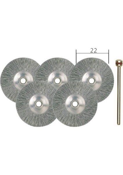 28956 Daire Disk Tel Fırça Seti 5'li