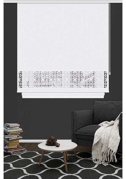 Lazer Kesim Stor Perde, Beyaz, Alüminyum Sistem 511L122 150 x 260 cm