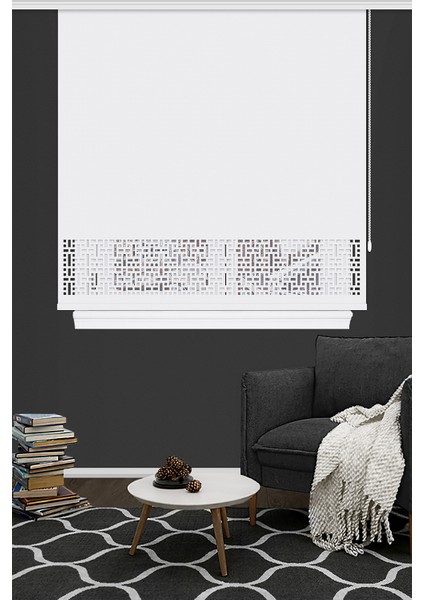 Lazer Kesim Stor Perde, Beyaz, Alüminyum Sistem 511L127 130 x 260 cm