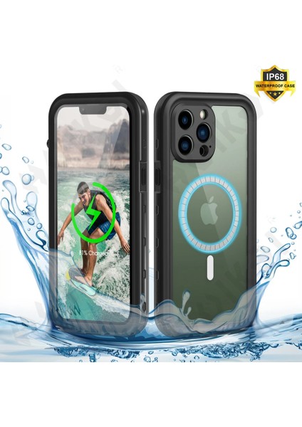 Apple iPhone 14 Pro Max Su Toz Geçirmez Kılıf Çift Parça Tam Koruma