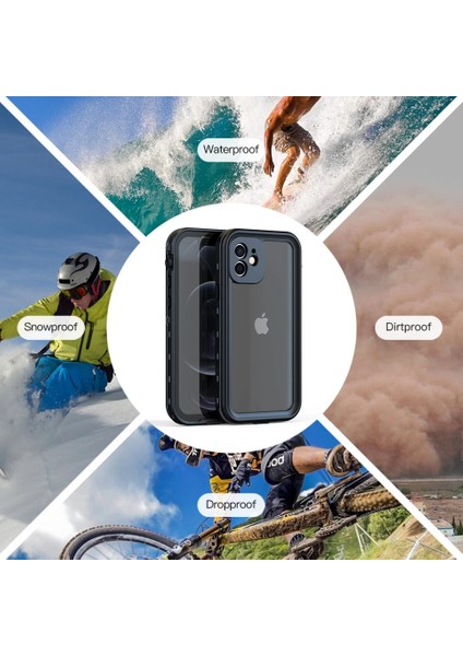 Apple iPhone 12 Pro Max Su Toz Geçirmez Kılıf Çift Parça Tam Koruma modelleri