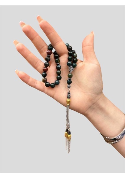 8 mm Küre Kesim Kan Taşı Doğal Taş Tesbih