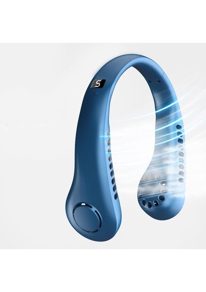 Şarj Edilebilir Giyilebilir Kafa Fanı Eller Serbest USB Mini Fan Seyahat Açık Spor Hayranları Taşınabilir Tembel Bladeless Asılı Boyun Fanı (Yurt Dışından)