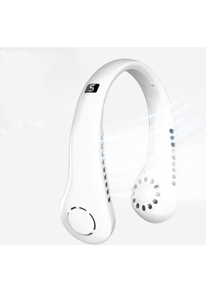 Şarj Edilebilir Giyilebilir Kafa Fanı Eller Serbest USB Mini Fan Seyahat Açık Spor Hayranları Taşınabilir Tembel Bladeless Asılı Boyun Fanı (Yurt Dışından)