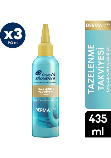 Dermaxpro Tazelenme Takviyesi E-Vitamini Içeren Kepek Karşıtı Saç Derisi Balsamı 145 ml x 3