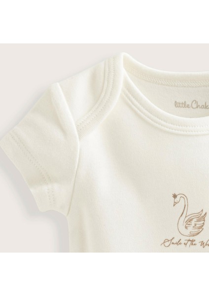 Little Swan Yenidoğan Kısa Kollu Body Ekru fiyatları