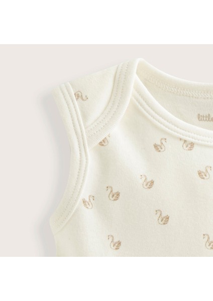 Little Swan Yenidoğan Kolsuz Body Ekru